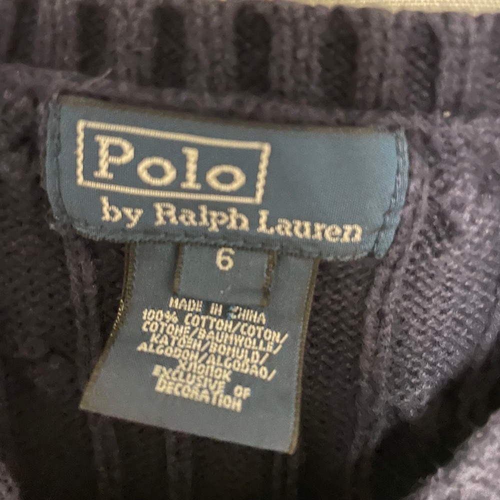 Polo Ralph Lauren Cable Knit Sweater Vest Boys 6Blue Size 6